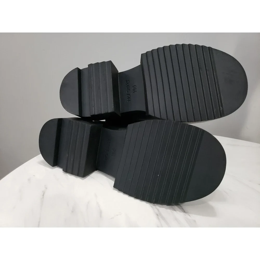 SIZE 9 Dolls Kill Darker Wavs Moto Goth Chunky Platform Bullet Ankle Rave Punk